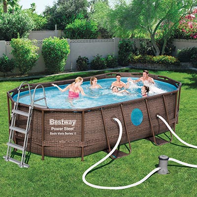 Piscine Hors Sol Rectangulaire Power Steel Bestway Filtration à Sable