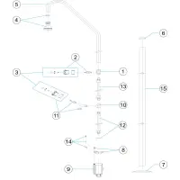 Pièces détachées Douche 1 pommeau 1 robinet et lave-pieds Ø 43 (ASTRALPOOL)