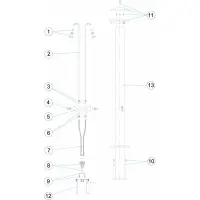 Pièces détachées Douche 3 pommeaux et 3 boutons-poussoirs temp. tube Ø 129 (ASTRALPOOL)