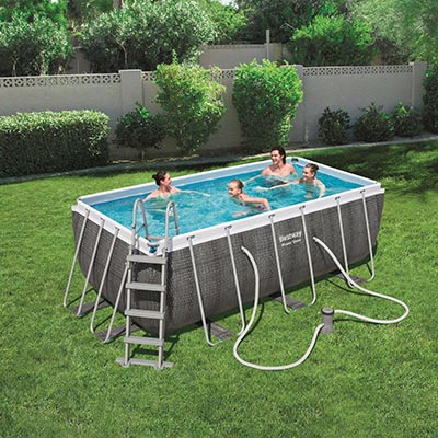 Piscine Hors Sol Bestway Power Steel Rotin Rectangulaire