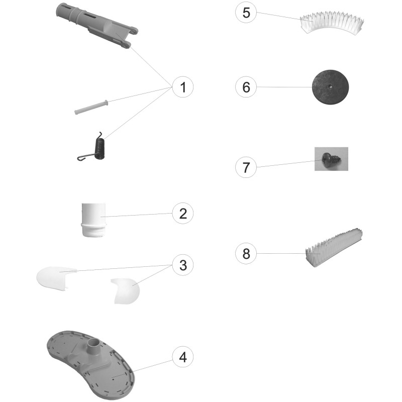 Pièces détachées Balai manuel oval écrous papillon sans brosses latérales (ASTRALPOOL)