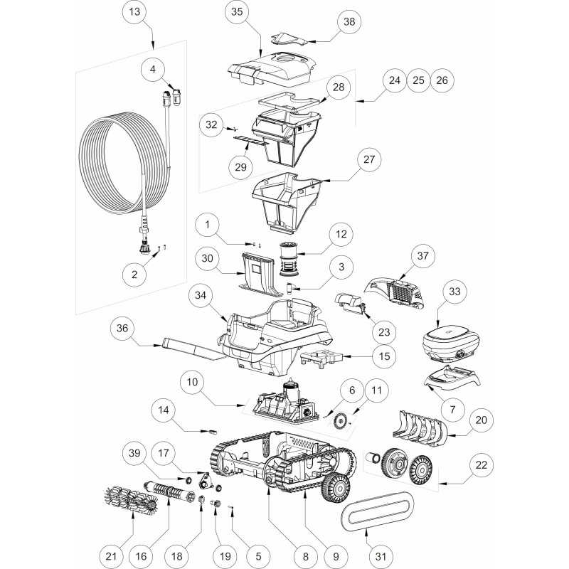 Pièces détachées pour robot ZODIAC Bluedrops 10 / CNX10