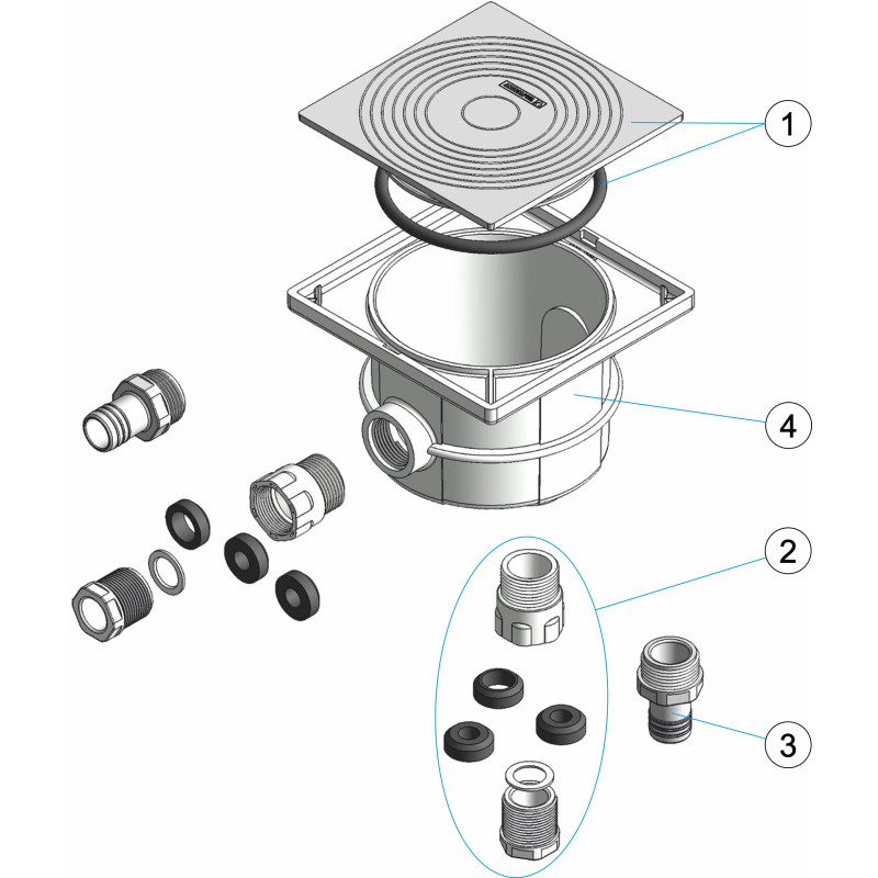 Pièces détachées Boite de connexion avec raccord (ASTRALPOOL)