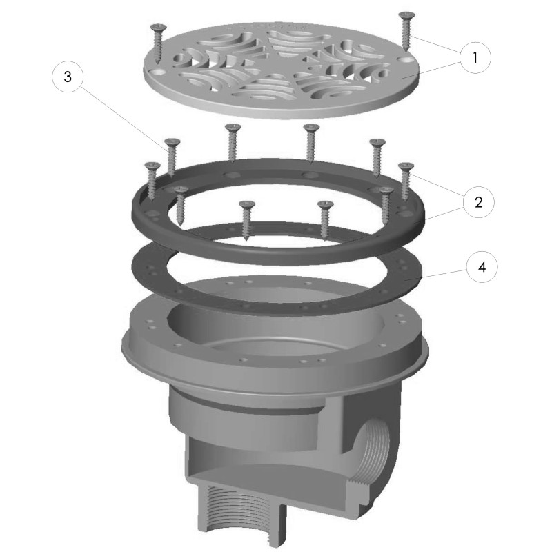 Pièces détachées Bonde de fond 1 1/2" piscine PRÉFABRIQUÉ (CERTIKIN, SNTE)