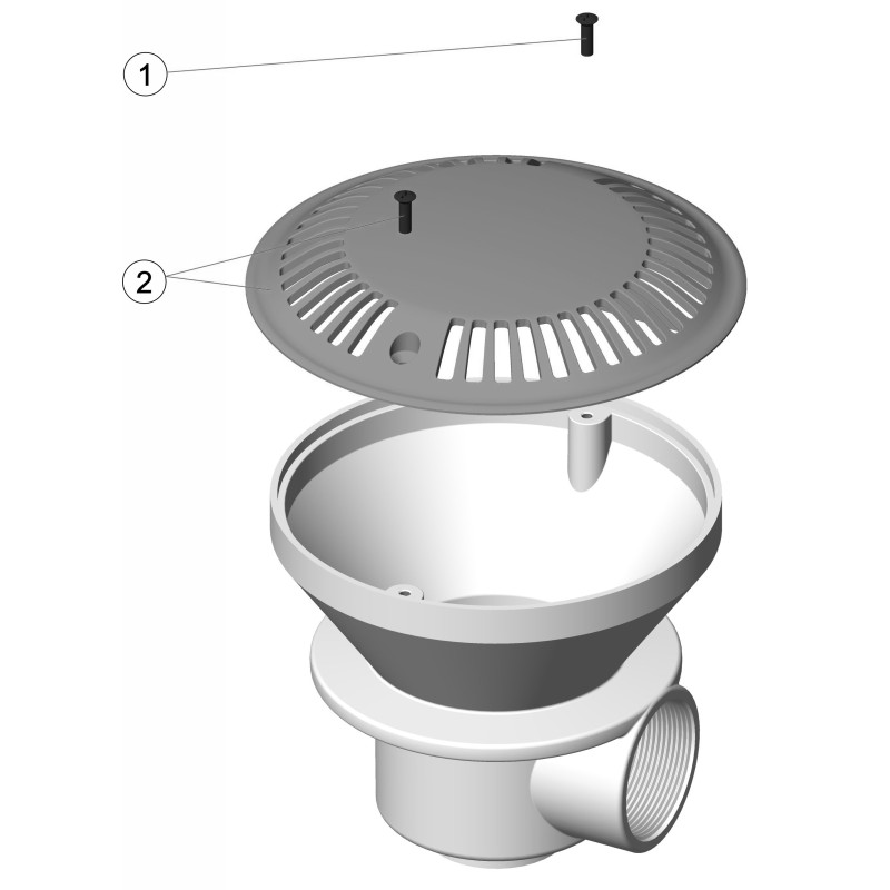 Pièces détachées Bonde de fond Ø 180 anti-vortex BETON (ASTRALPOOL)