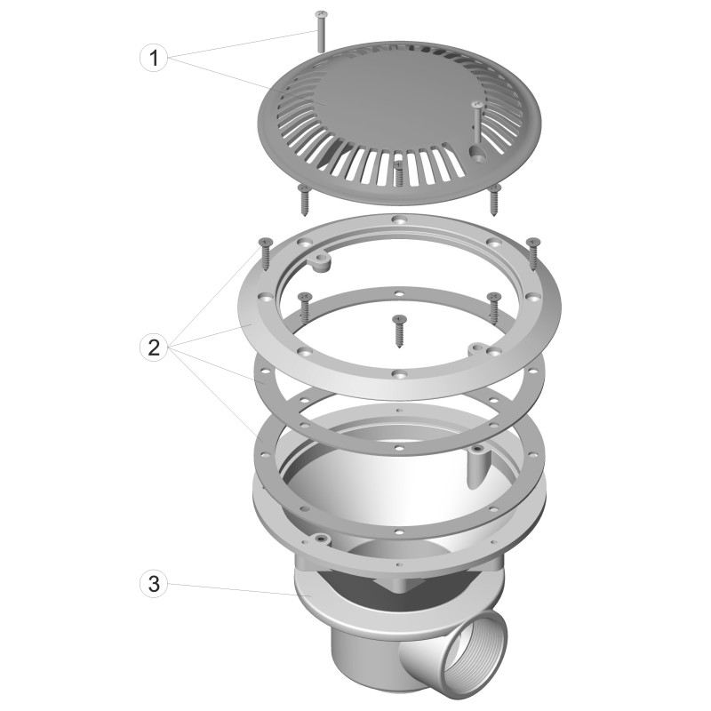 Pièces détachées Bonde de fond 2" anti-vortex LINER (ASTRALPOOL)