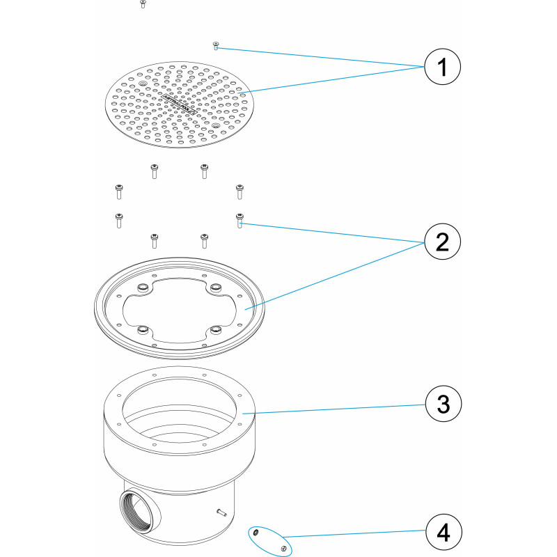 Pièces détachées Bonde de fond 2" BETON (ASTRALPOOL)