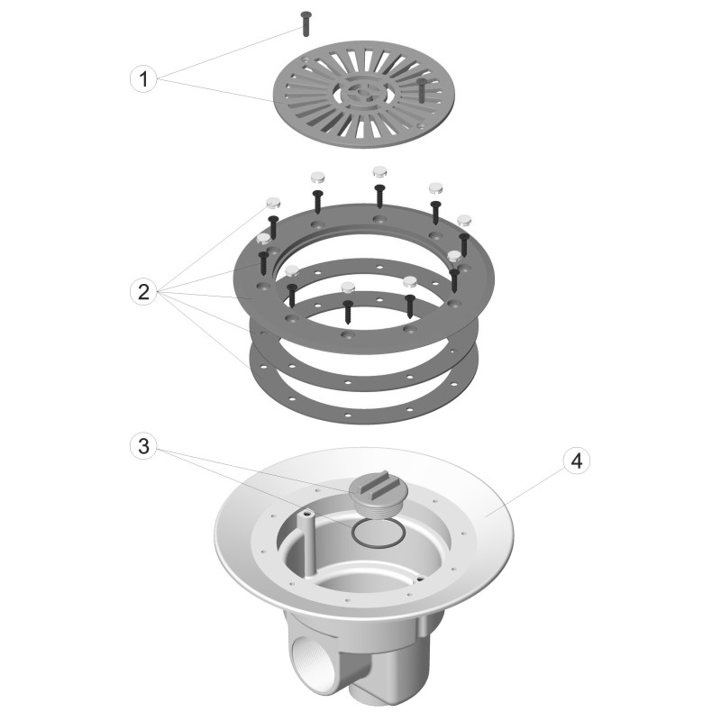 Pièces détachées Bonde de fond Ø 290 LINER (ASTRALPOOL)