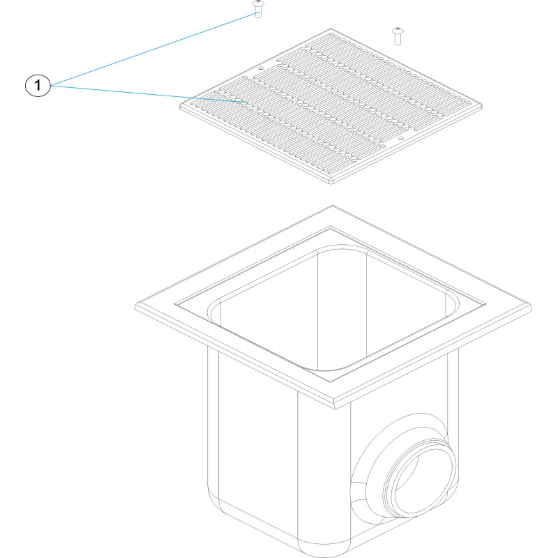 Pièces détachées Bonde de fond BETON grille grande (CERTIKIN)