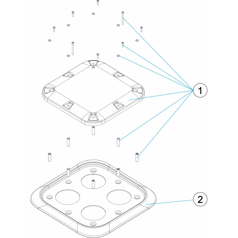 Pièces détachées Bonde de fond carrée anti-vortex (ASTRALPOOL)