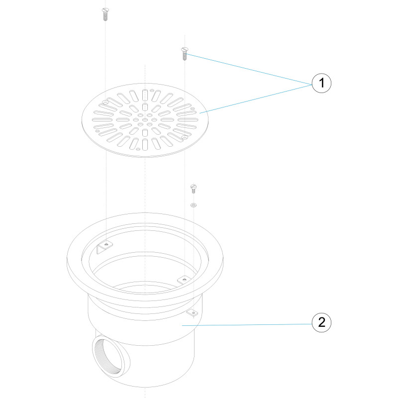 Pièces détachées Bonde de fond inox 2" BETON (ASTRALPOOL)