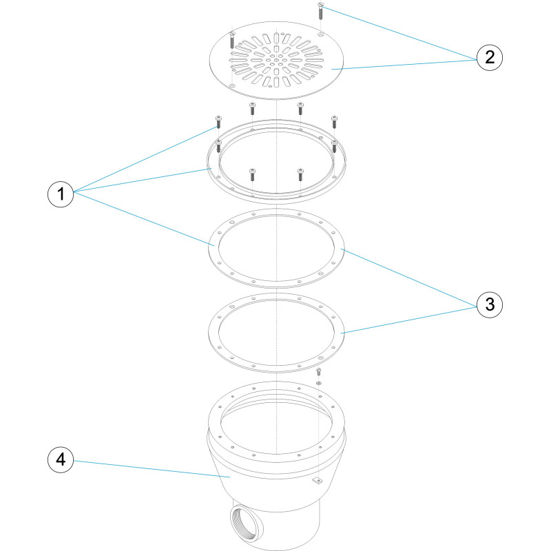 Pièces détachées Bonde de fond inox 2" LINER (ASTRALPOOL)