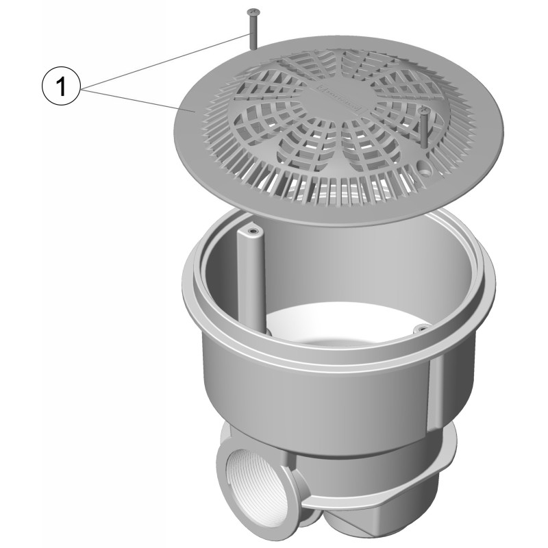 Pièces détachées Bonde de fond NORM anti-vortex BETON (ASTRALPOOL)