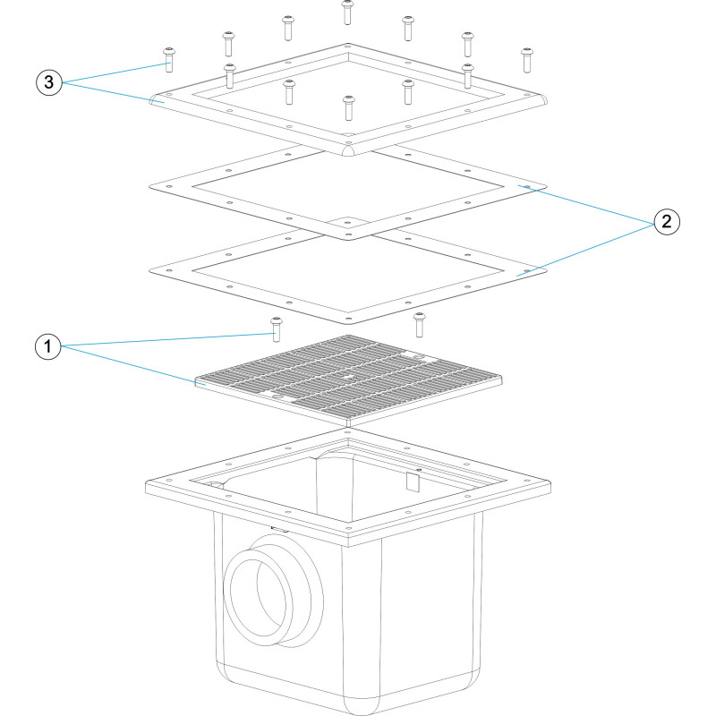 Pièces détachées Bonde de fond préfabriquée grille petite (ASTRALPOOL)