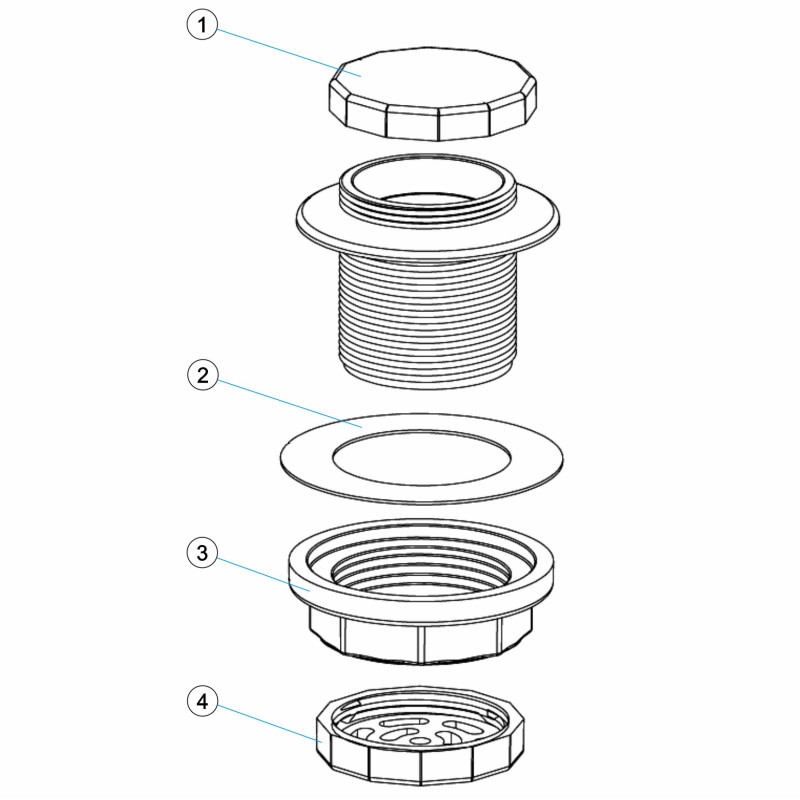 Pièces détachées Bouche de niveau phréatique PRÉFABRIQUÉ (CERTIKIN, ASTRALPOOL)