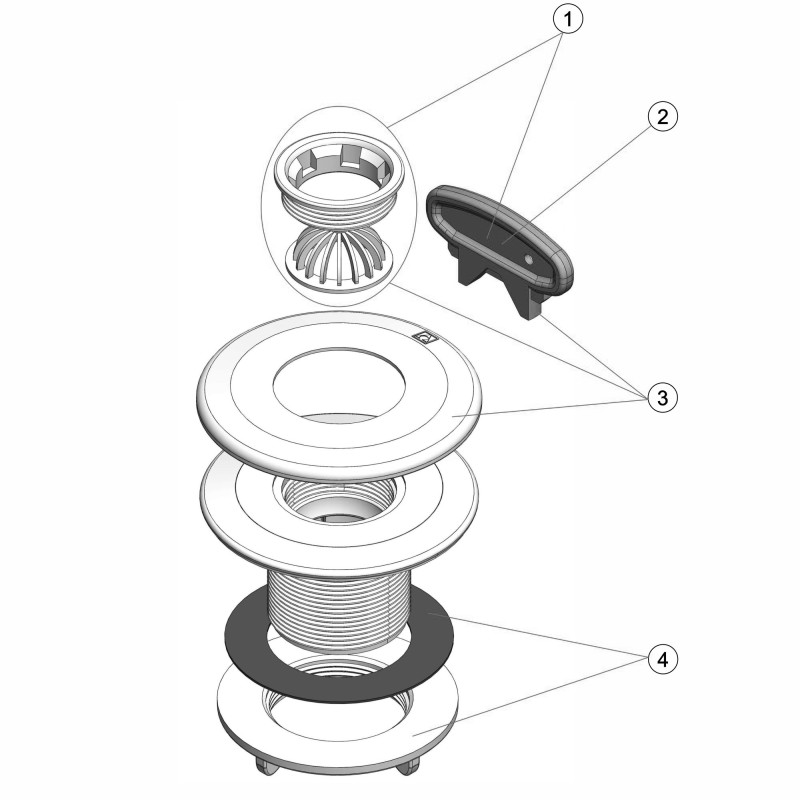 Pièces détachées Buse de refoulement grille PRÉFABRIQUÉ (ASTRALPOOL)