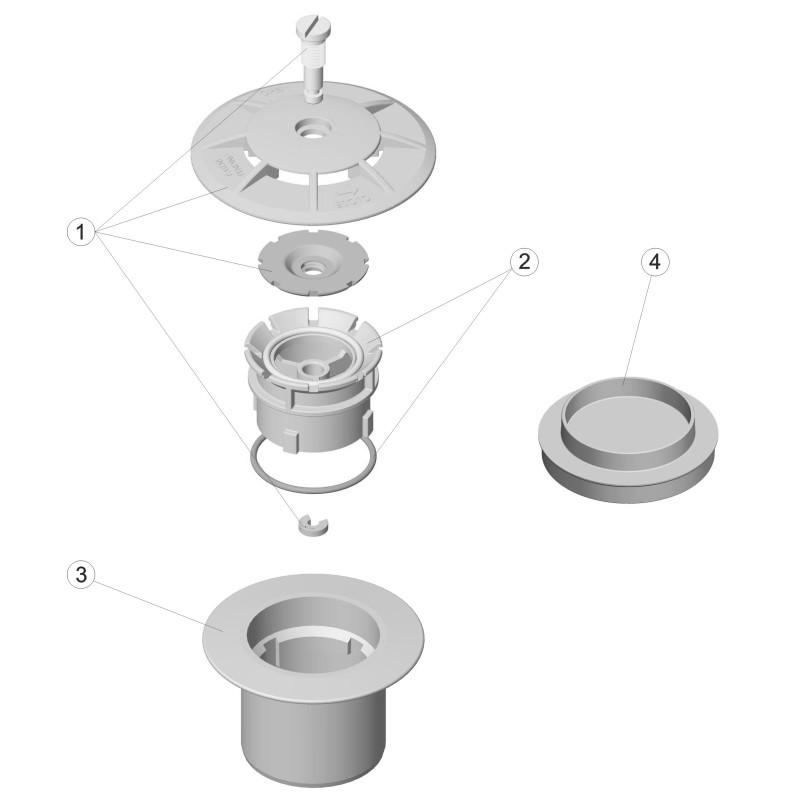 Pièces détachées Buse de refoulement inversée à coller Ø 63 BETON (ASTRALPOOL)