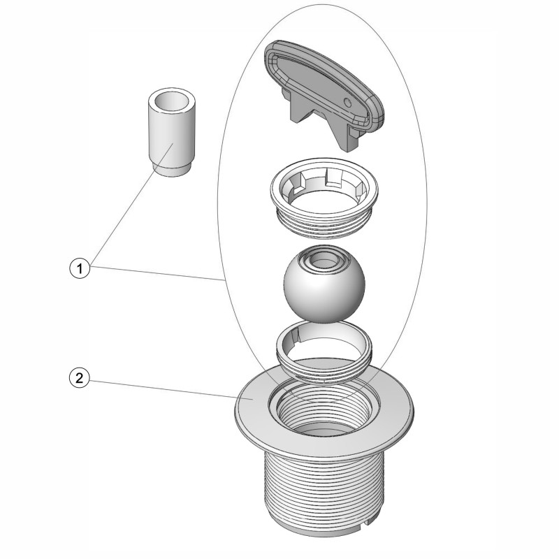 Pièces détachées Buse de refoulement MULTIFLOW vis PRÉFABRIQUÉ/LINER (ASTRALPOOL)