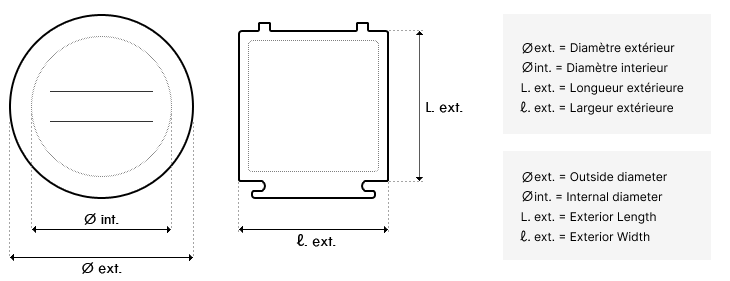 Dimensions pour Joints de couvercle PPE Koral KS (x10) (ex. RKS 030.A) - Remplace 10300000-03