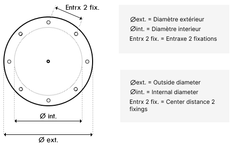 Dimensions pour Couvercle + joint + té purge FSAB Balear BL - RBL 010.A - Remplace couvercle dôme AM (KRIPSOL)