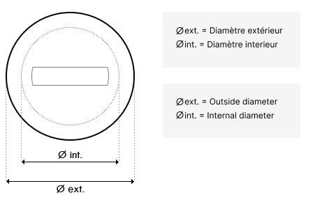 Dimensions pour Couvercle Ø270 mm + joint doseur Clorimax - Remplace CE08010401 (ASTRAL)