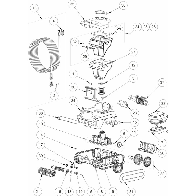 Pièces détachées robot de piscine CARON 15 (ZODIAC)