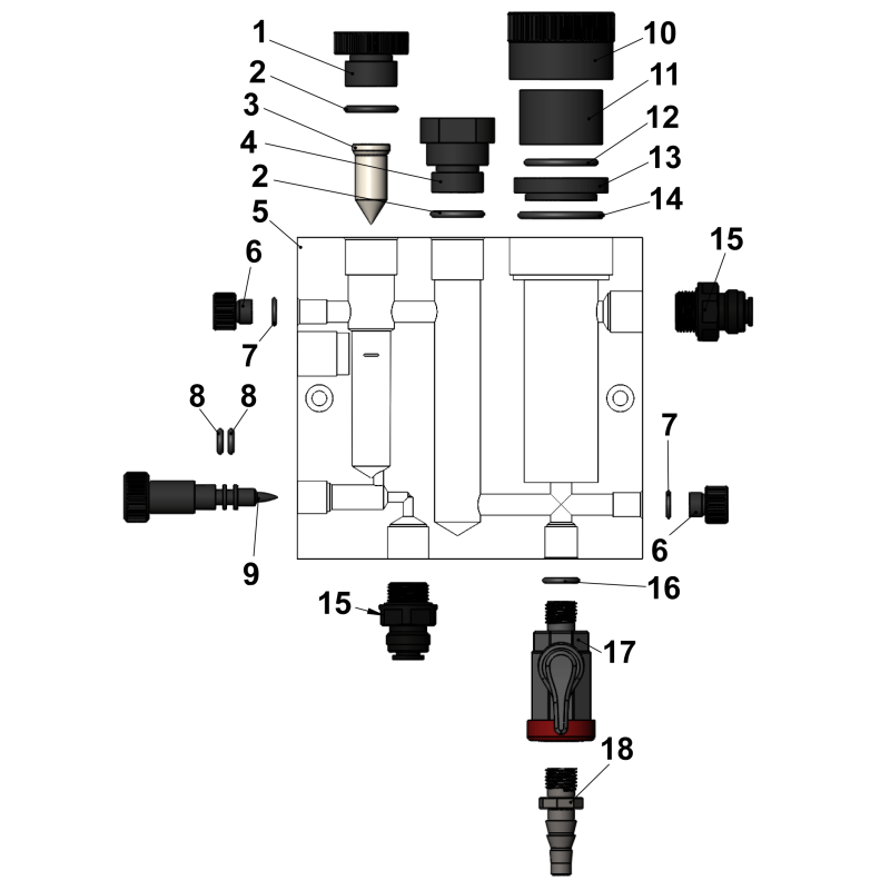 Pièces détachées Chambre de mesure 2T PMMA/PVC (SYCLOPE)