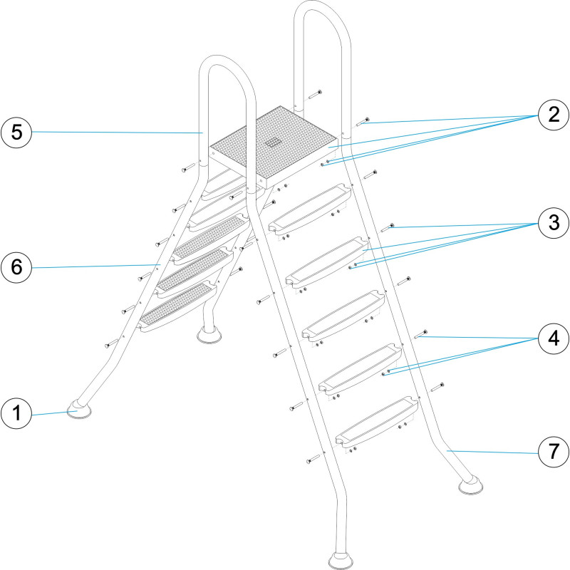 Pièces détachées Échelle hors-sol 3-4-5 marches inox (ASTRALPOOL)