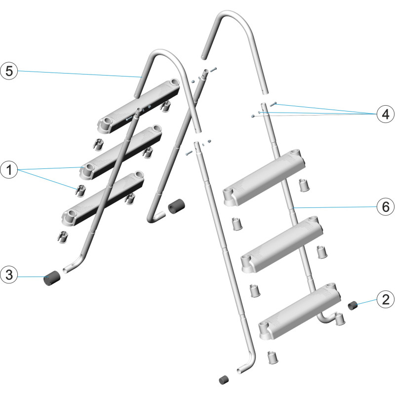 Pièces détachées Échelle piscine hors-sol 2x3 et 2x4 marches (ASTRALPOOL)
