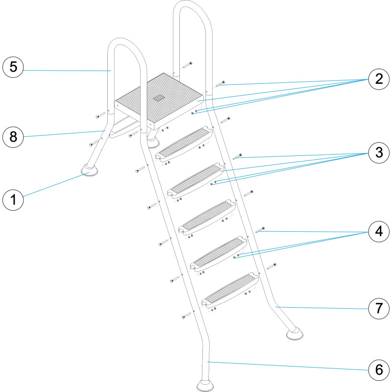 Pièces détachées Échelle piscine hors-sol semi-enterrée (ASTRALPOOL)