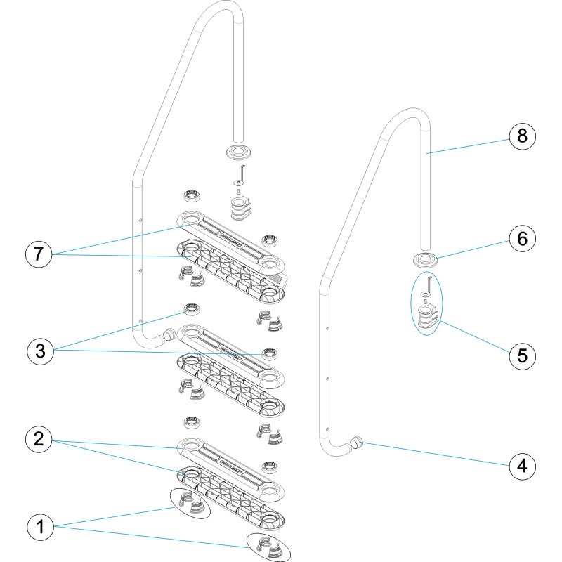 Pièces détachées Échelle standard haute protection (ASTRALPOOL)