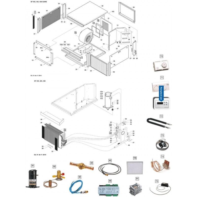 Pièces détachées Déshumidificateur DF