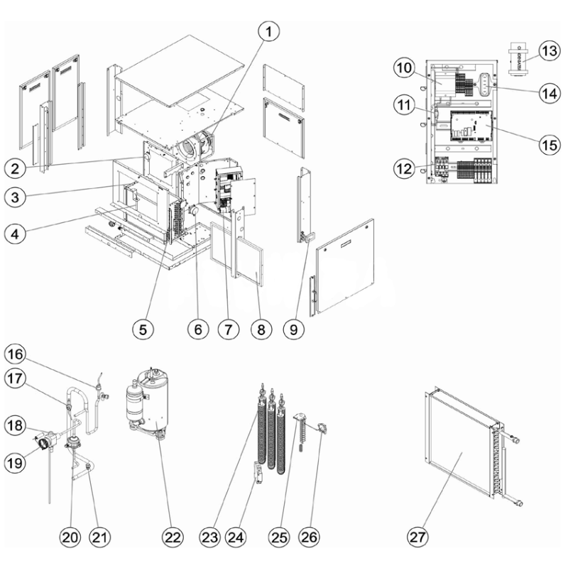 Pièces détachées Déshumidificateur DF2 encastré (ZODIAC, ASTRALPOOL)