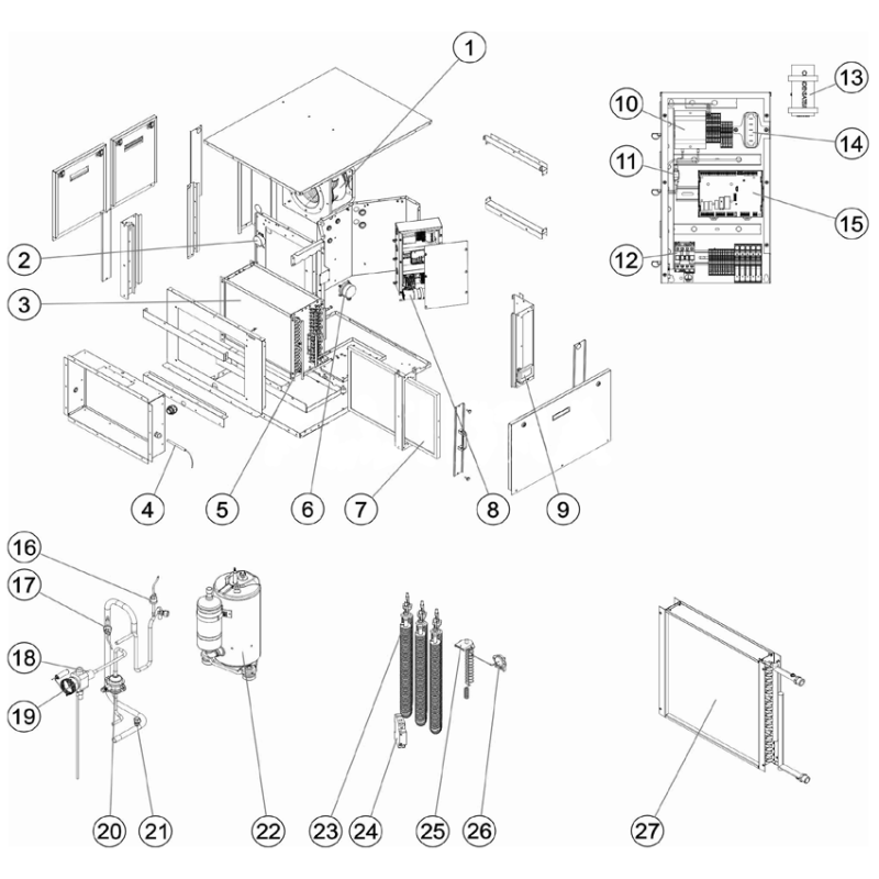 Pièces détachées Déshumidificateur DF2 gainable (ZODIAC, ASTRALPOOL)