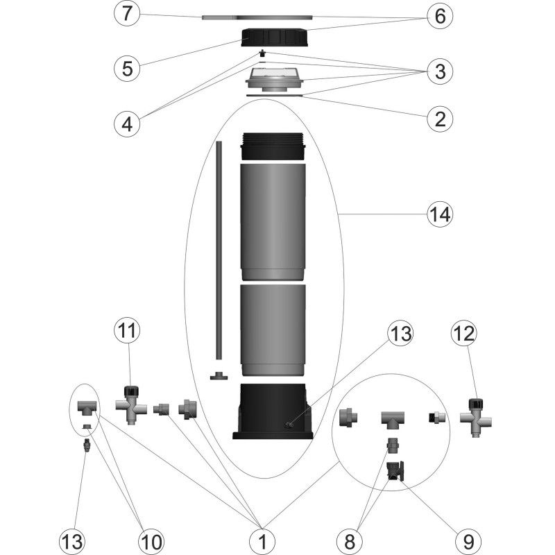 Pièces détachées pour Distributeur de chlore 10 kg DOSSI-10