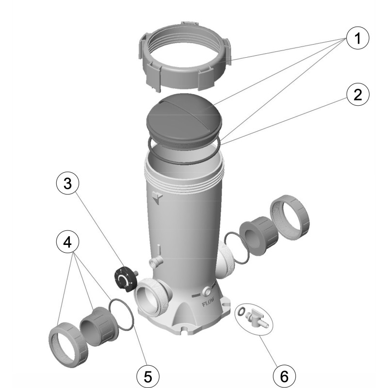 Pièces détachées pour Distributeur de chlore in - line Ø 50