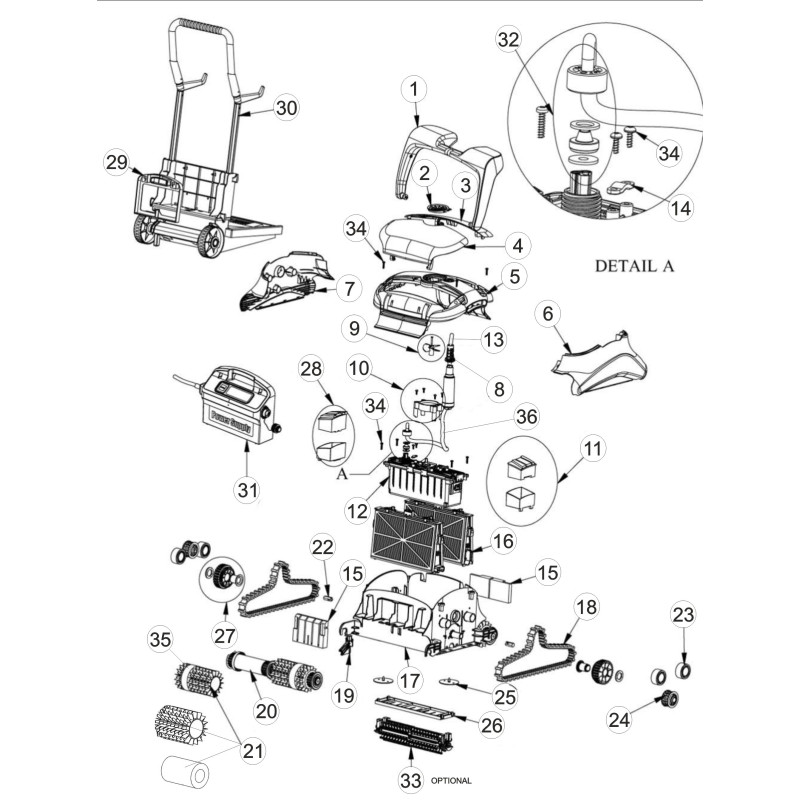 Pièces détachées pour robot Dolphin PULIT E70 (ASTRALPOOL, MAYTRONICS)