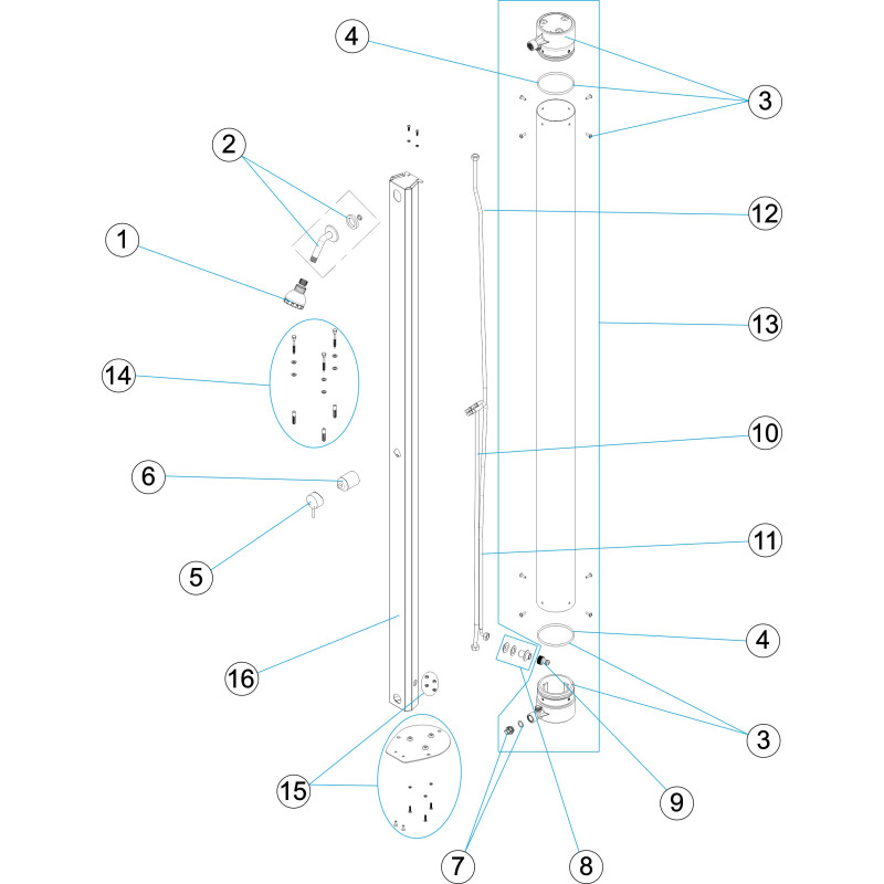 Pièces détachées Douche solaire inox 30L (ASTRALPOOL)