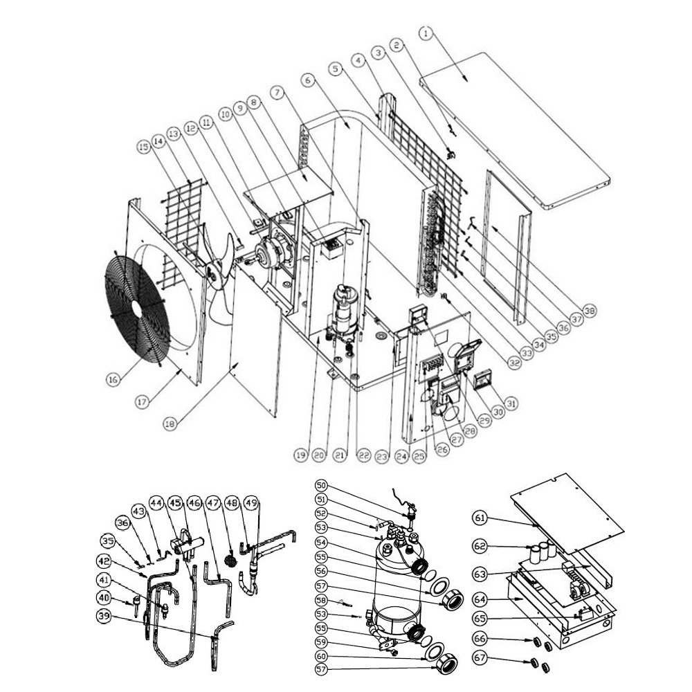 Pièces détachées pour pompe à chaleur CALIENTE INVERPOOL TURBO 17kw