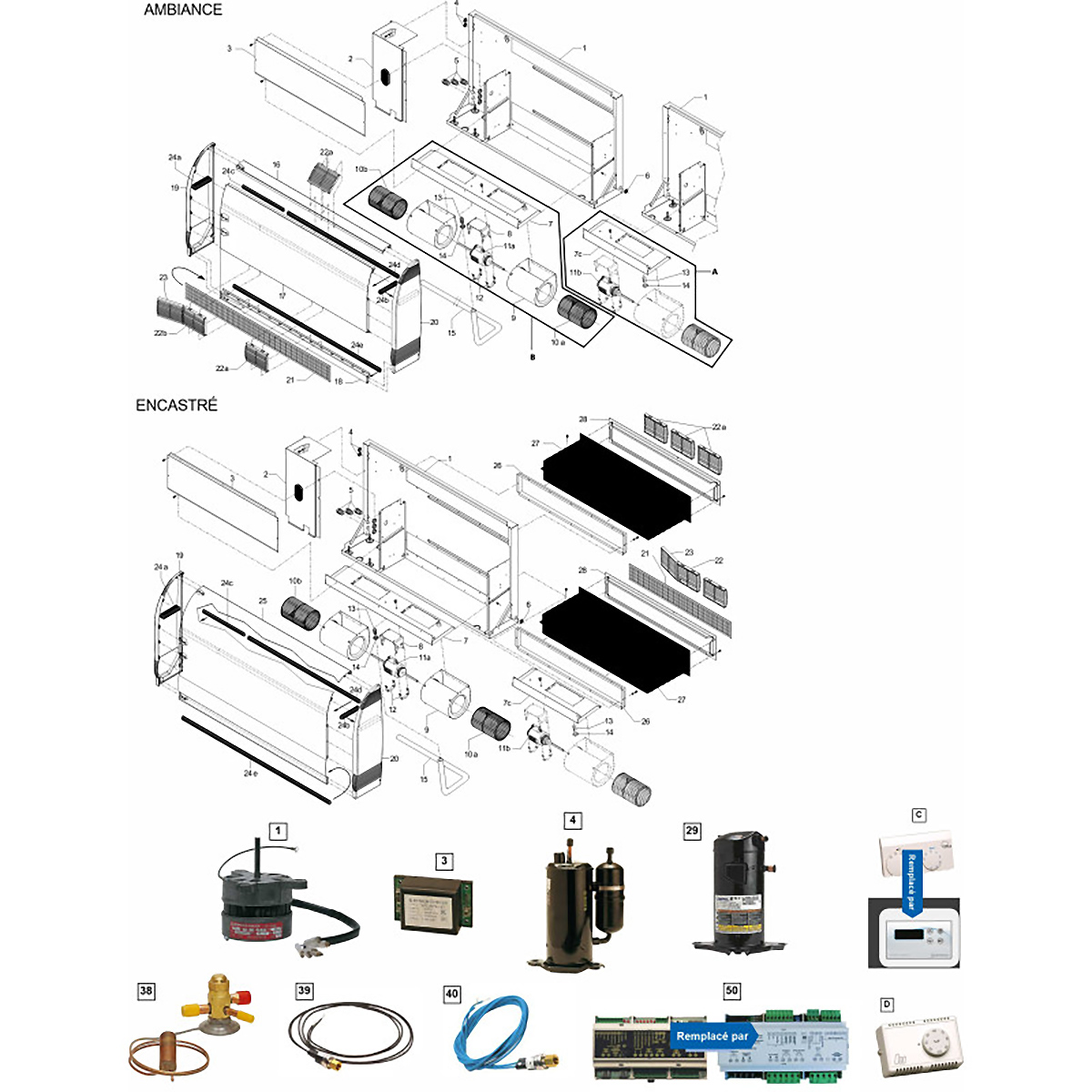 Pièces détachées pour Déshumidificateur DT850, DT805 E, DT800