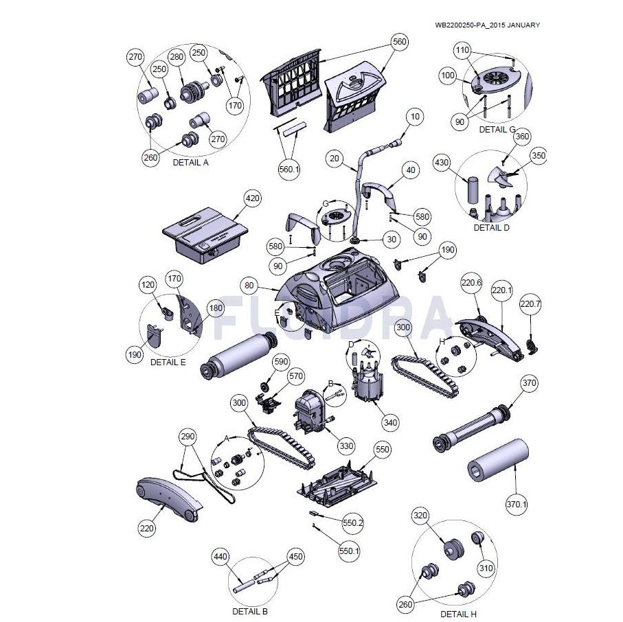 Pièces détachées pour robot PULIT advance 3 plus (ASTRALPOOL, AQUATRON)