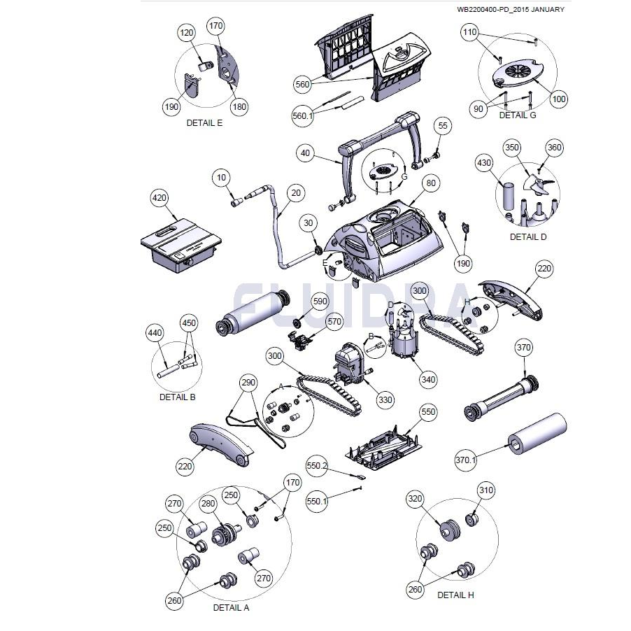 Pièces détachées pour robot PULIT advance 5 plus (ASTRALPOOL, AQUATRON)