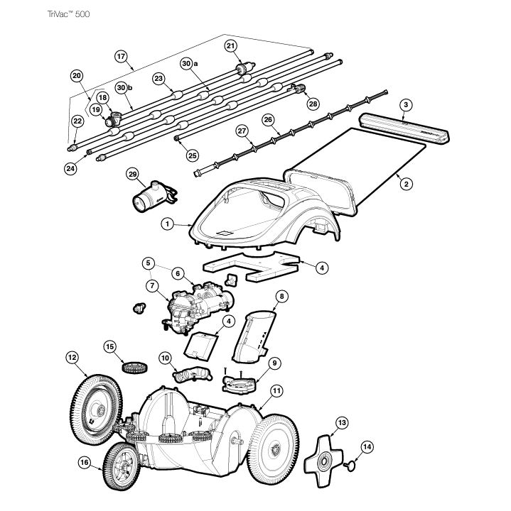 Pièces détachées Robot TRIVAC 500 (HAYWARD)