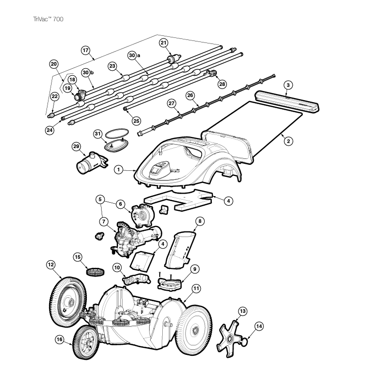 Pièces détachées Robot TRIVAC 700 (HAYWARD)