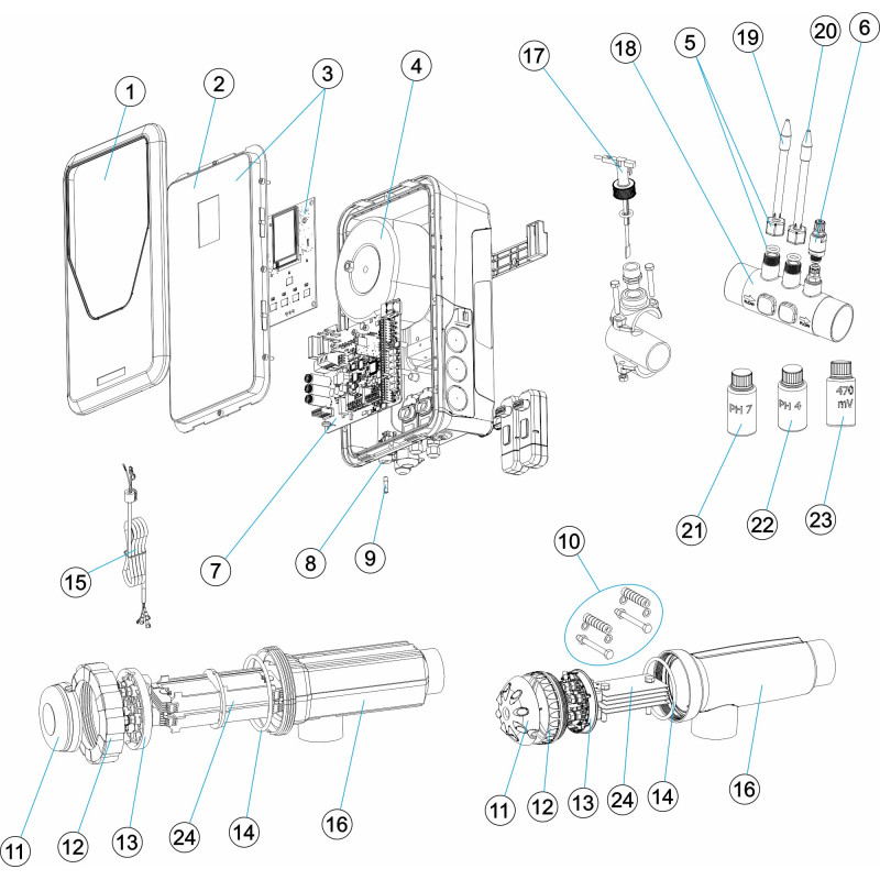 Pièces détachées Electrolyseur ELITE CONNECT (ASTRALPOOL, IDEGIS, CERTIKIN)