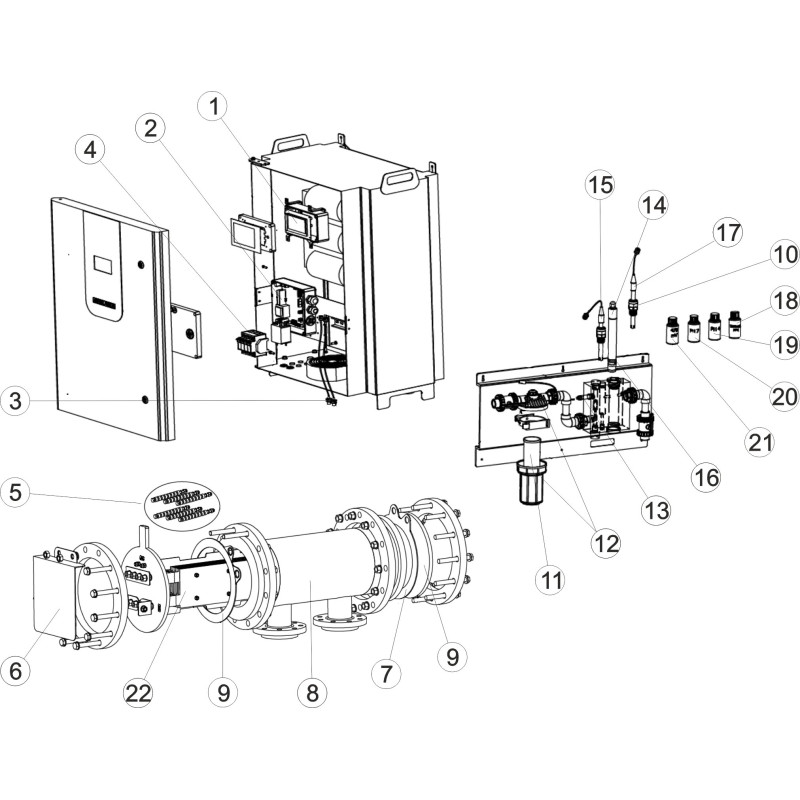 Pièces détachées Electrolyseur et contrôle pH D 500/600 EX/PLUS (ASTRALPOOL)