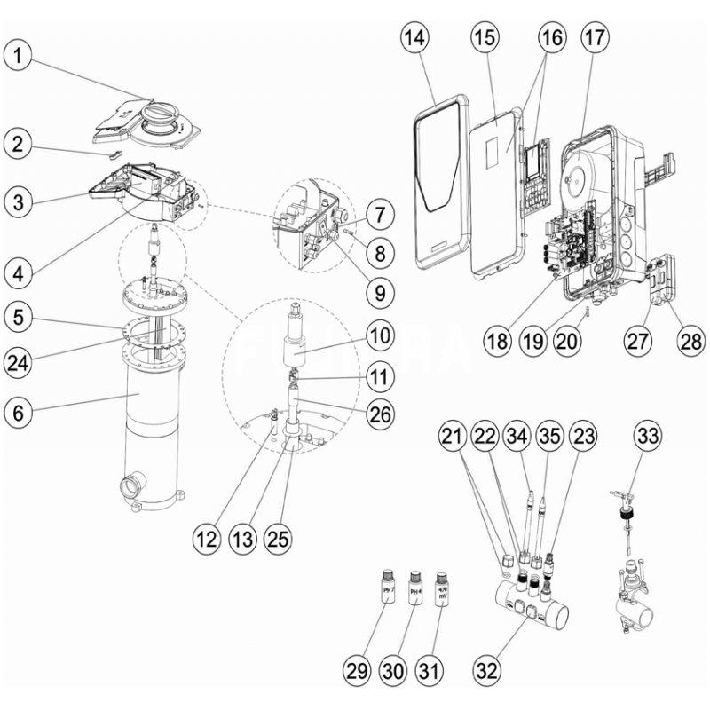 Pièces détachées Electrolyseur UV NEOLYSIS 2 (ASTRALPOOL, WELTICO)