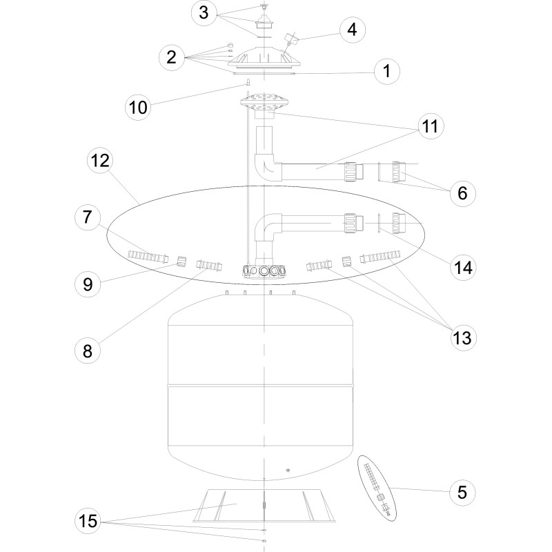 Pièces détachées Filtre ACIER INOX Ø 750 (ASTRALPOOL)