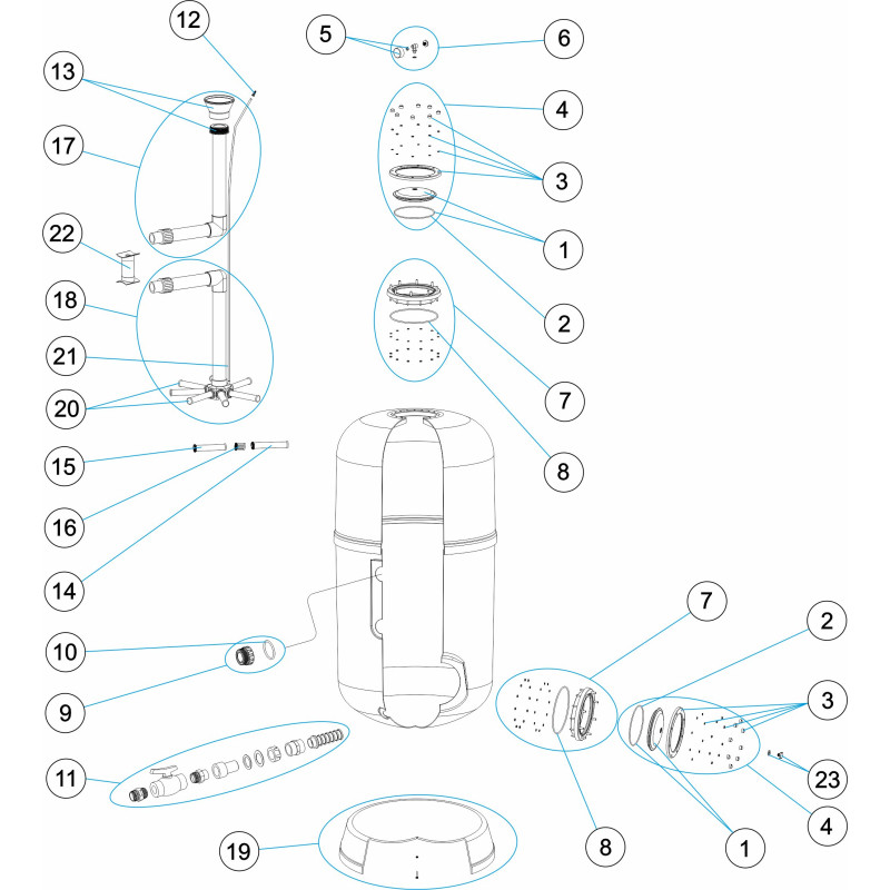 Pièces détachées Filtre ALPINE PLUS (ASTRALPOOL, SNTE, CERTIKIN)