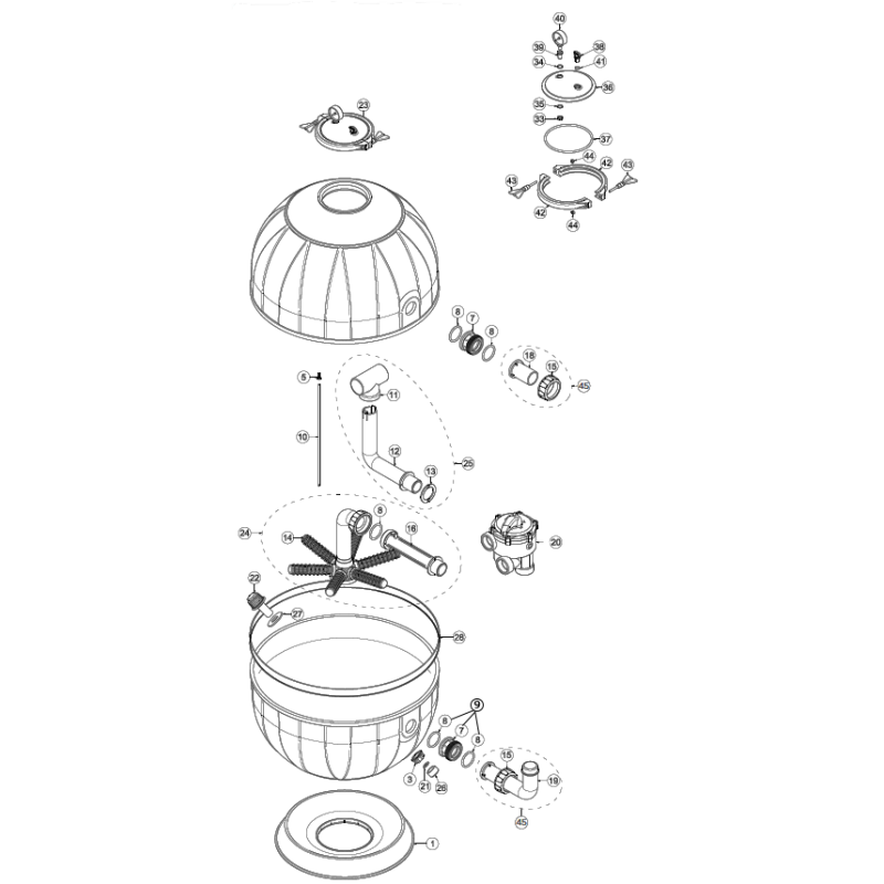 Pièces détachées Filtre AQUARIUS SIDE 6-10-14 (AQUA)